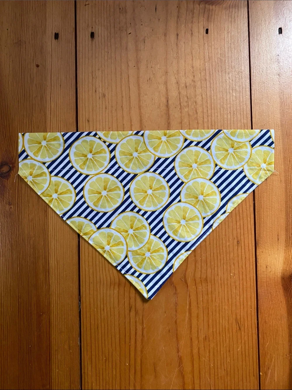 Dog over the collar Bandana Scarf - Lemons and Stripes